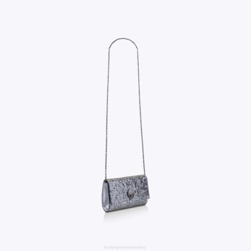 femei argint Kurt Geiger london party eagle clutch drench N02B264 | saci