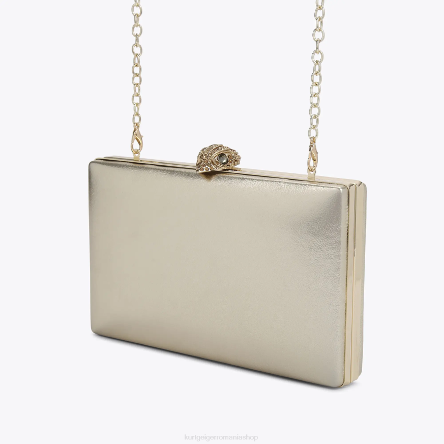 femei aur Kurt Geiger clutch Kensington cu cristal de Londra N02B59 | saci