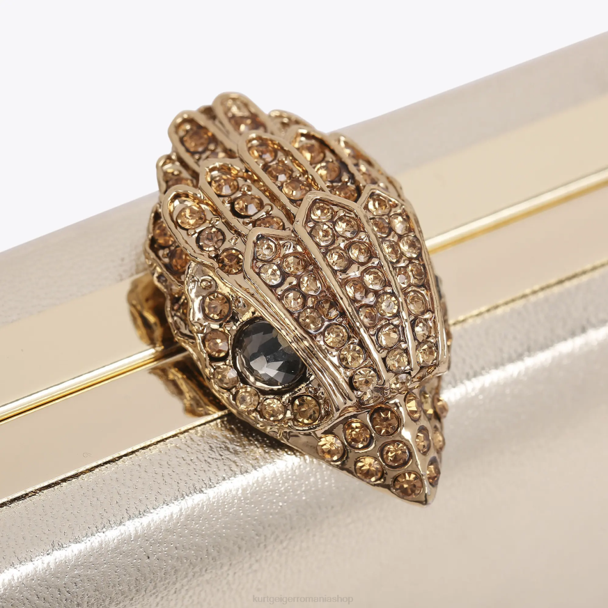 femei aur Kurt Geiger clutch Kensington cu cristal de Londra N02B59 | saci