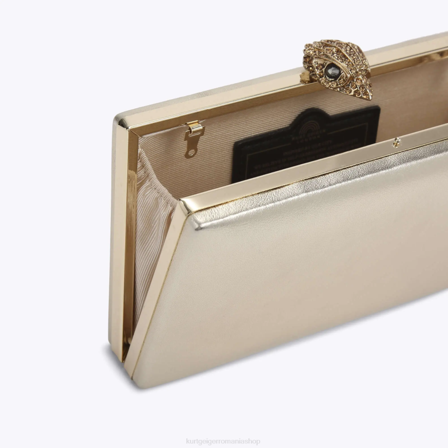 femei aur Kurt Geiger clutch Kensington cu cristal de Londra N02B59 | saci
