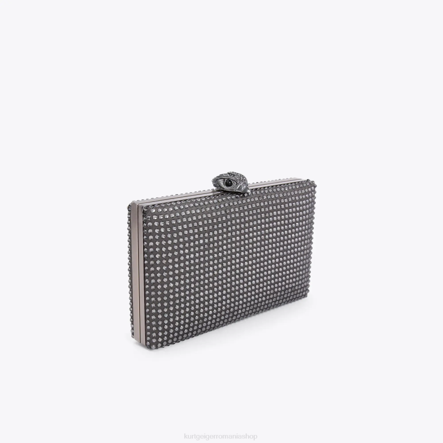 femei gri Kurt Geiger clutch Kensington cu cristal de Londra N02B55 | saci