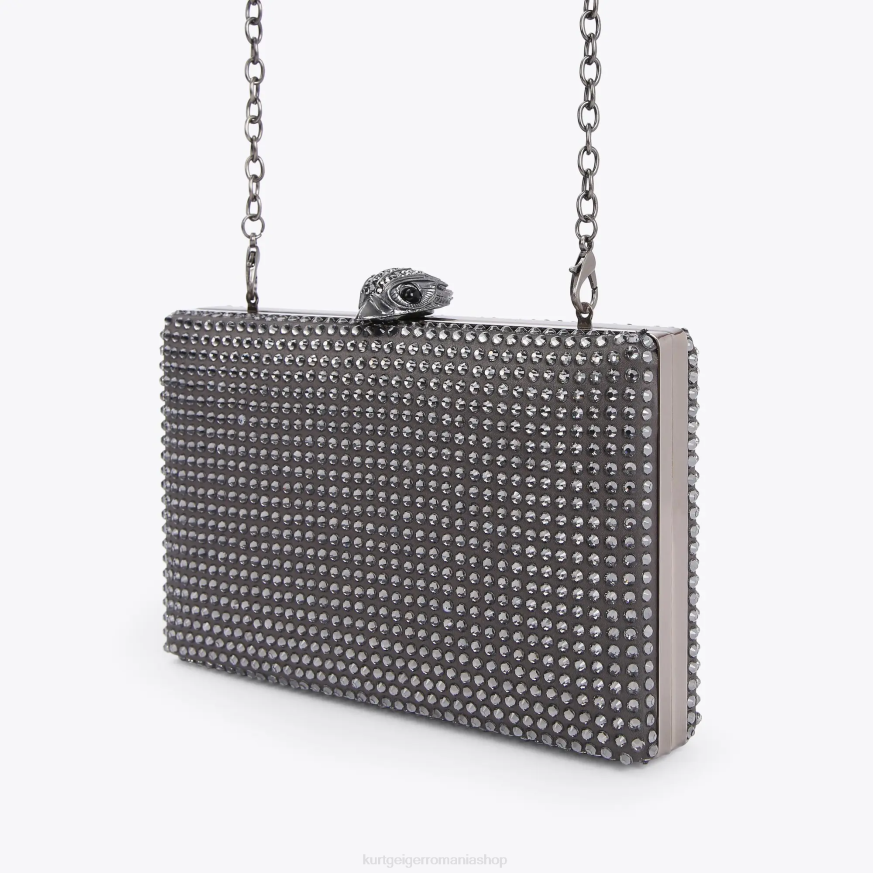 femei gri Kurt Geiger clutch Kensington cu cristal de Londra N02B55 | saci