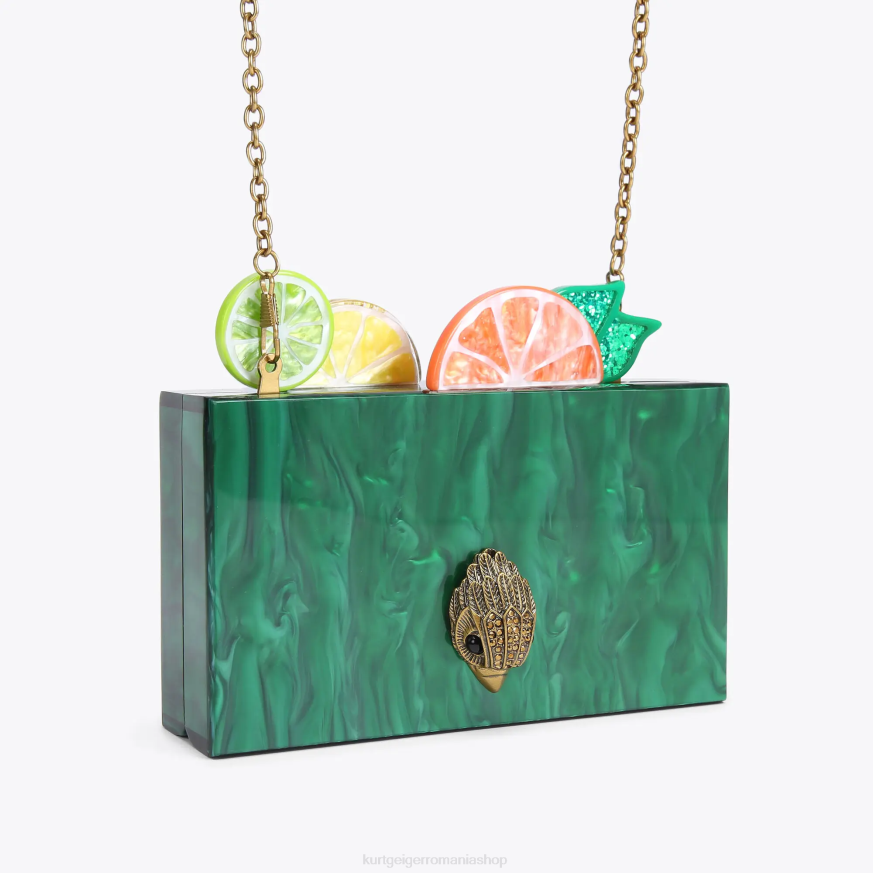 femei verde Kurt Geiger clutch cutie cu fructe de londra N02B476 | saci
