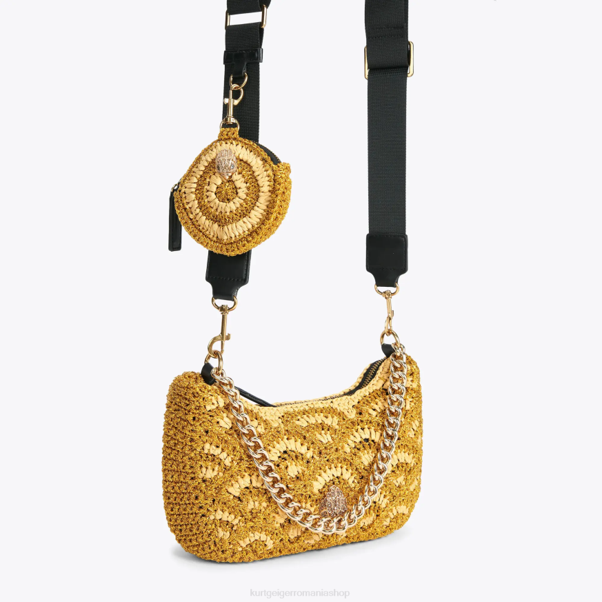 femei aur Kurt Geiger london croșetat multi crossbody N02B471 | saci