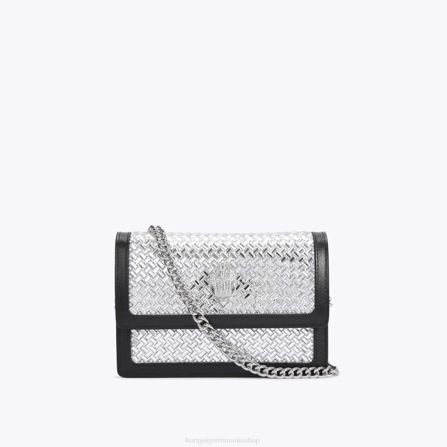 femei combinație de argint Kurt Geiger london shoreditch small cross body N02B129 | saci