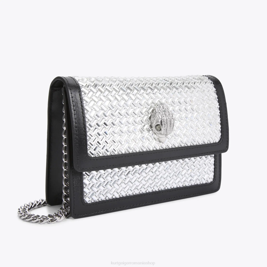 femei combinație de argint Kurt Geiger london shoreditch small cross body N02B129 | saci
