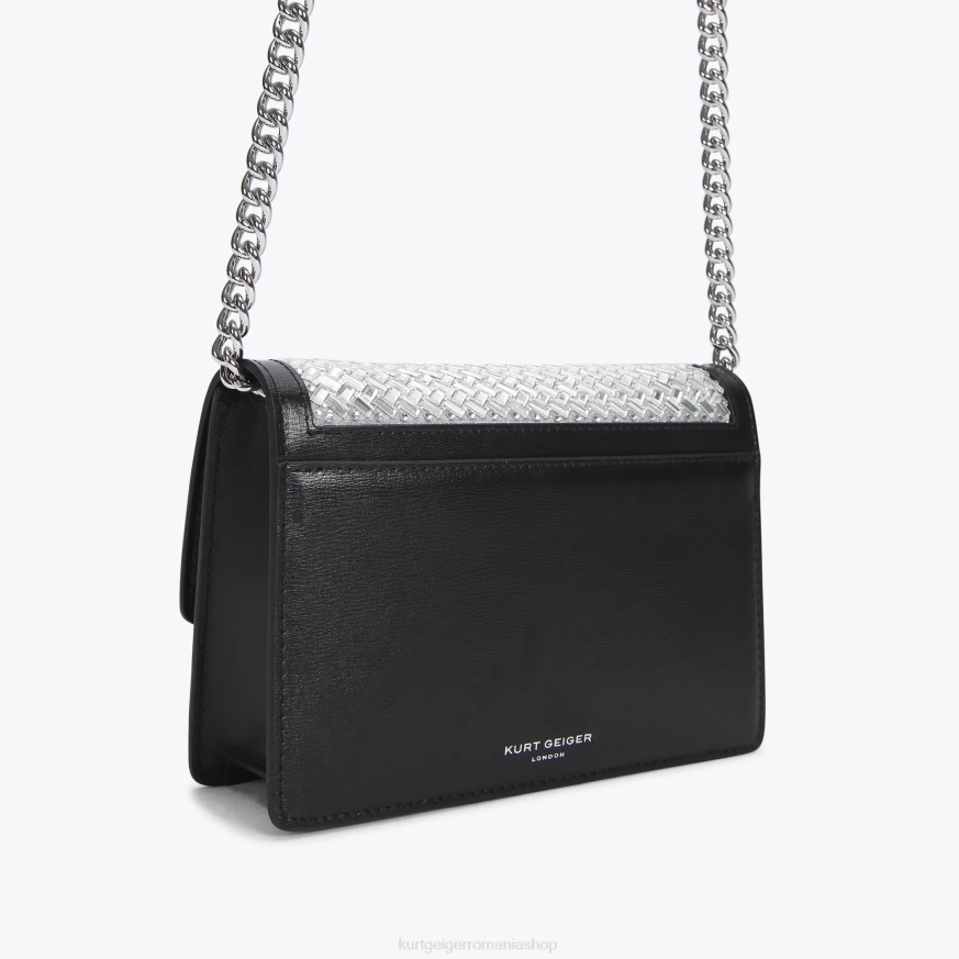 femei combinație de argint Kurt Geiger london shoreditch small cross body N02B129 | saci