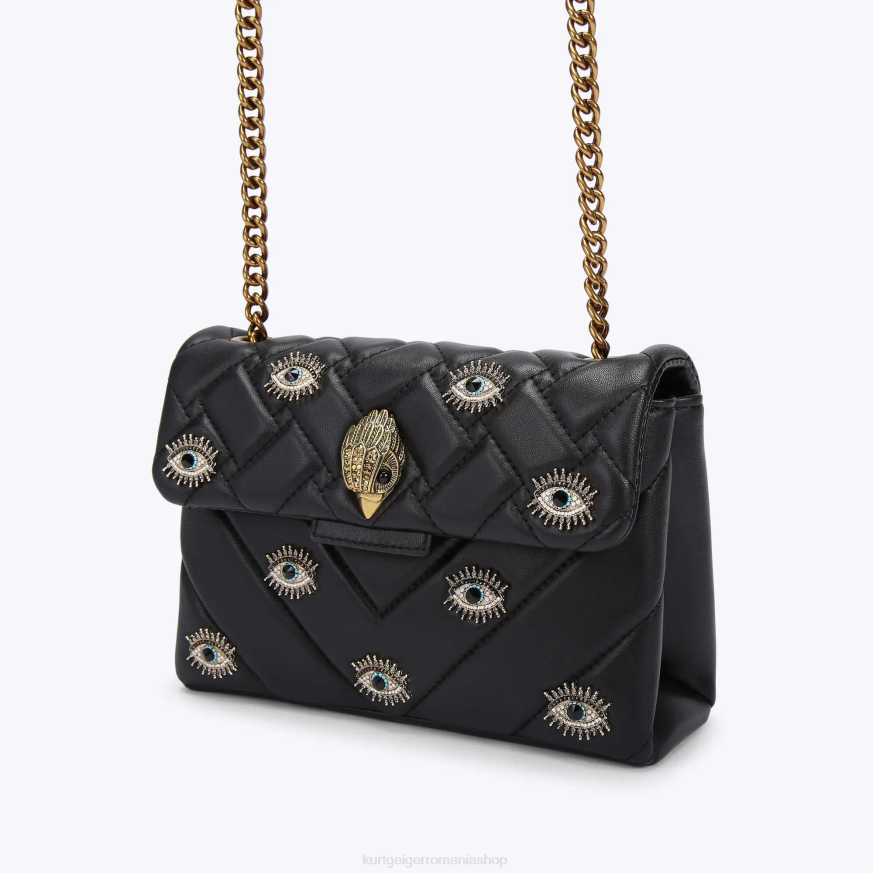 femei combinație de negru Kurt Geiger london medium kensington bag eye N02B80 | saci