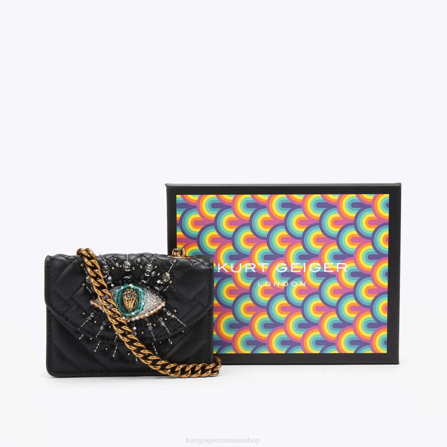 femei negru Kurt Geiger Londra micro Kensington eye N02B53 | saci