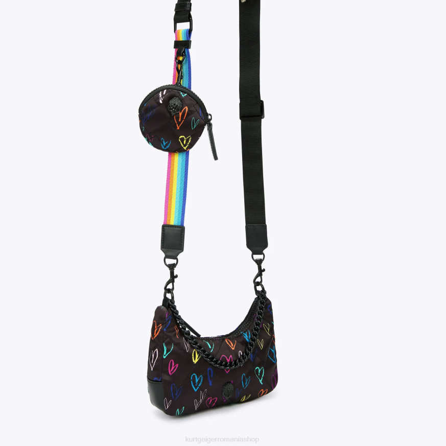 femei negru altul Kurt Geiger londra reciclat mic multi cross body N02B279 | saci