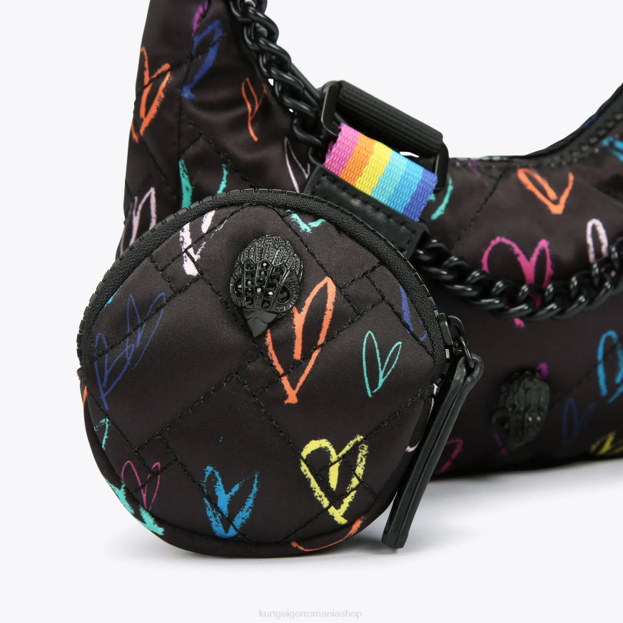 femei negru altul Kurt Geiger londra reciclat mic multi cross body N02B279 | saci