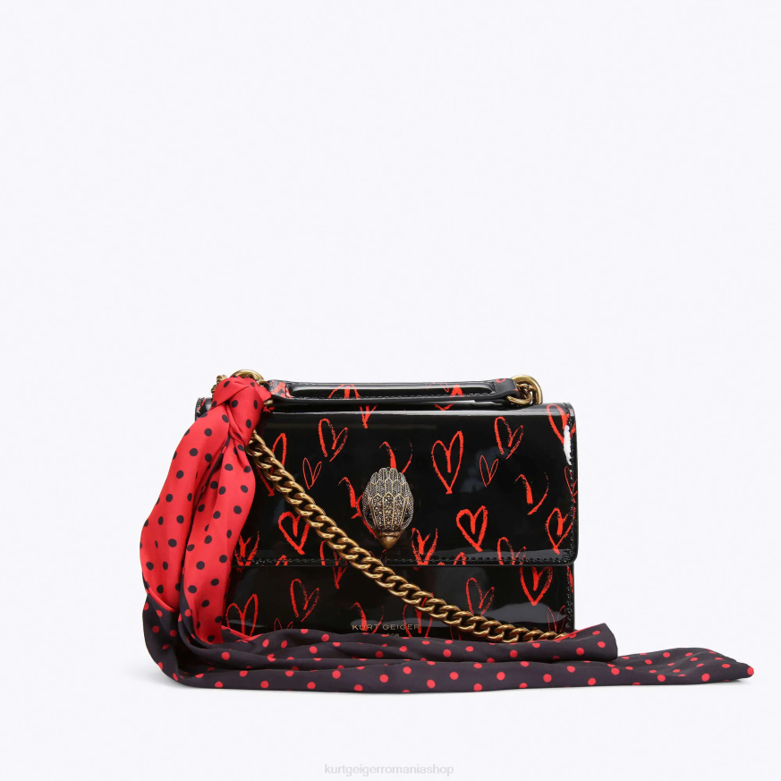 femei negru roșu Kurt Geiger london shoreditch small cross body N02B116 | saci