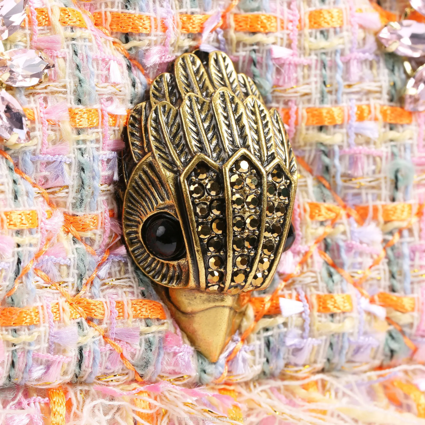 femei portocale Kurt Geiger geantă Kensington medie din tweed london N02B11 | saci