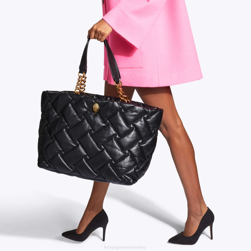 femei negru Kurt Geiger London Kensington soft shopper N02B71 | saci