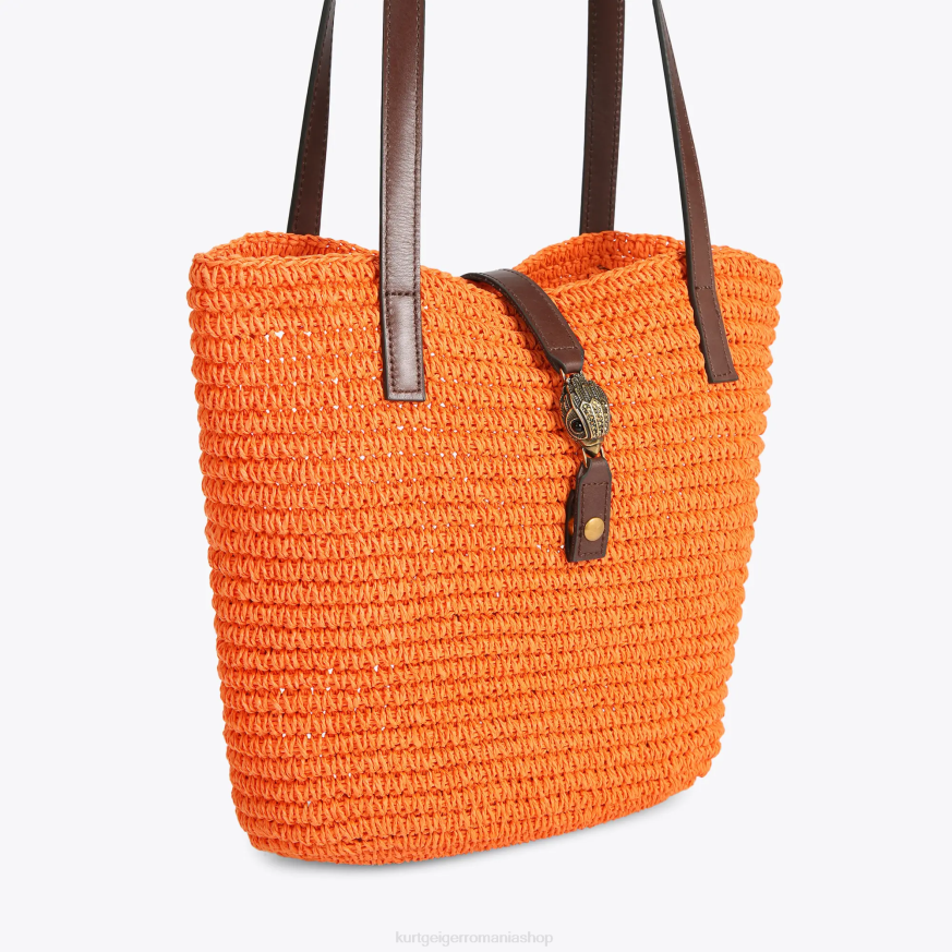 femei portocale Kurt Geiger tote london hampton din rafia N02B458 | saci