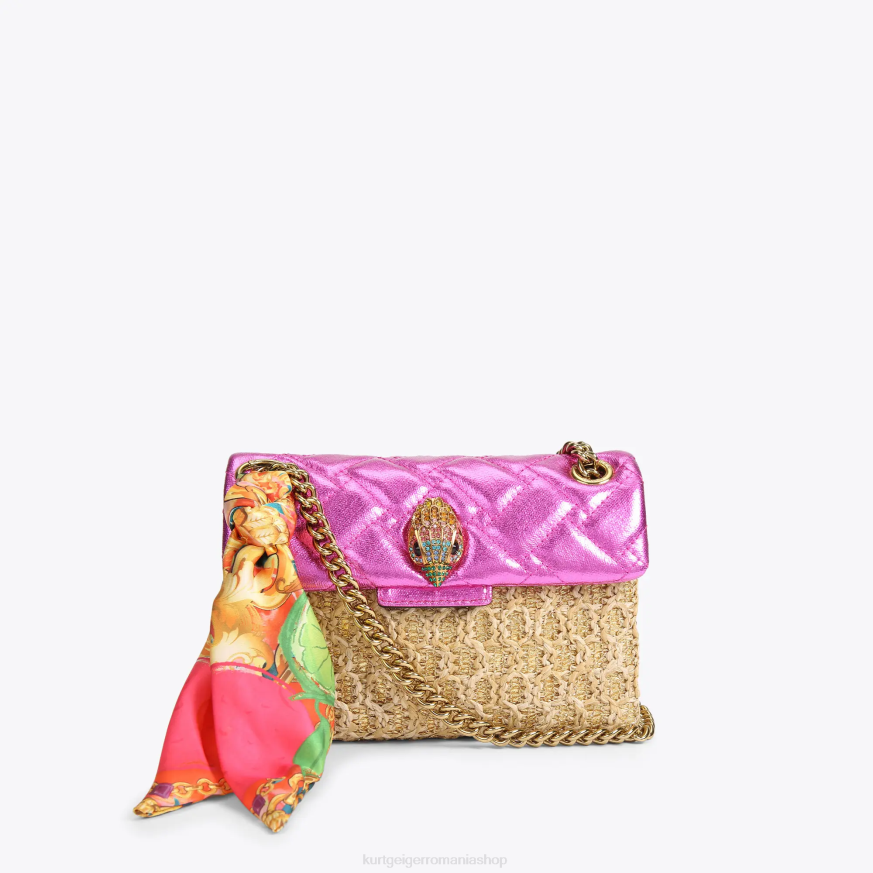 femei combinație de aur Kurt Geiger rafia london mini kensington N02B89 | saci