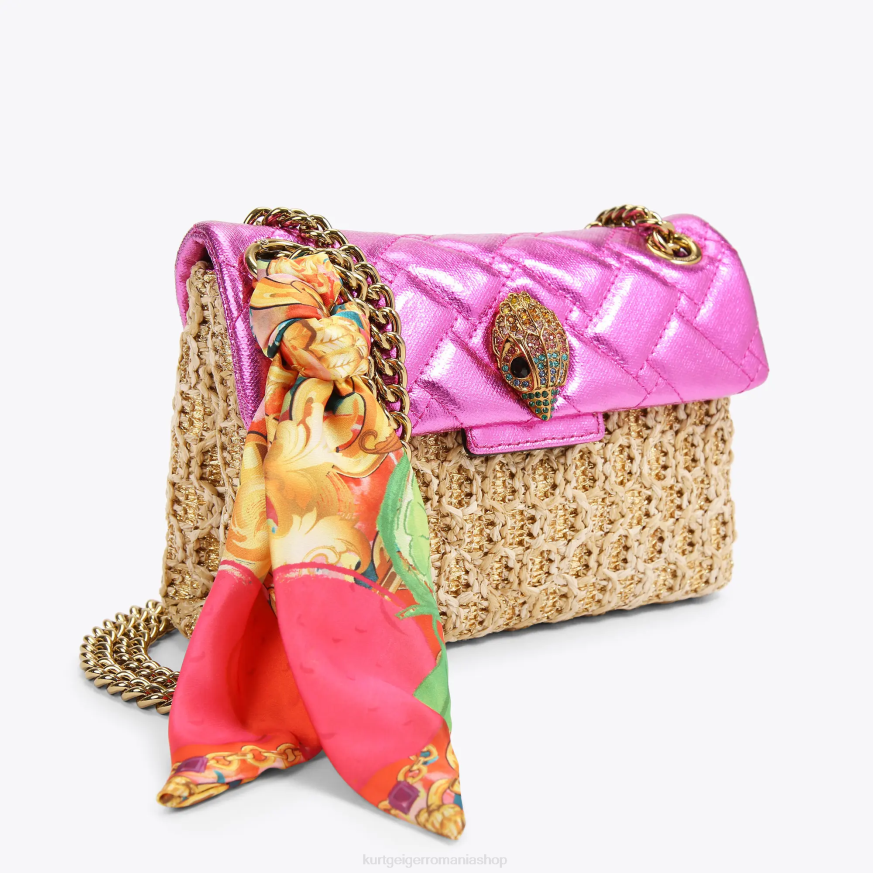 femei combinație de aur Kurt Geiger rafia london mini kensington N02B89 | saci