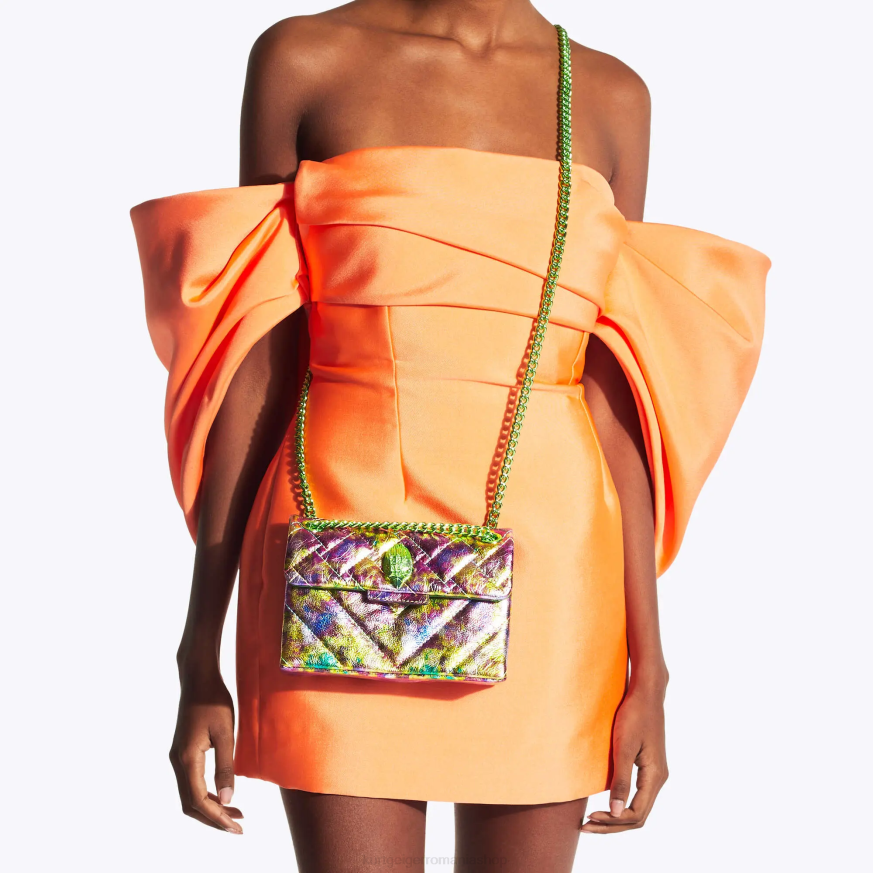 femei combinație de verde Kurt Geiger mini Kensington din piele de Londra N02B50 | saci