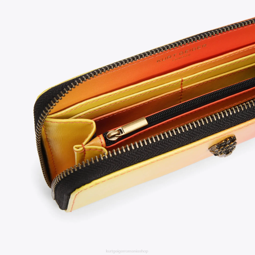 femei galben Kurt Geiger london zip în jurul shoreditch N02B540 | saci