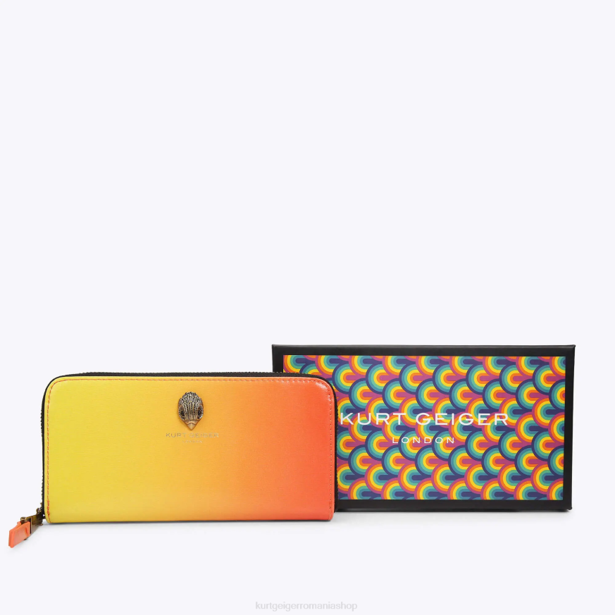 femei galben Kurt Geiger london zip în jurul shoreditch N02B540 | saci