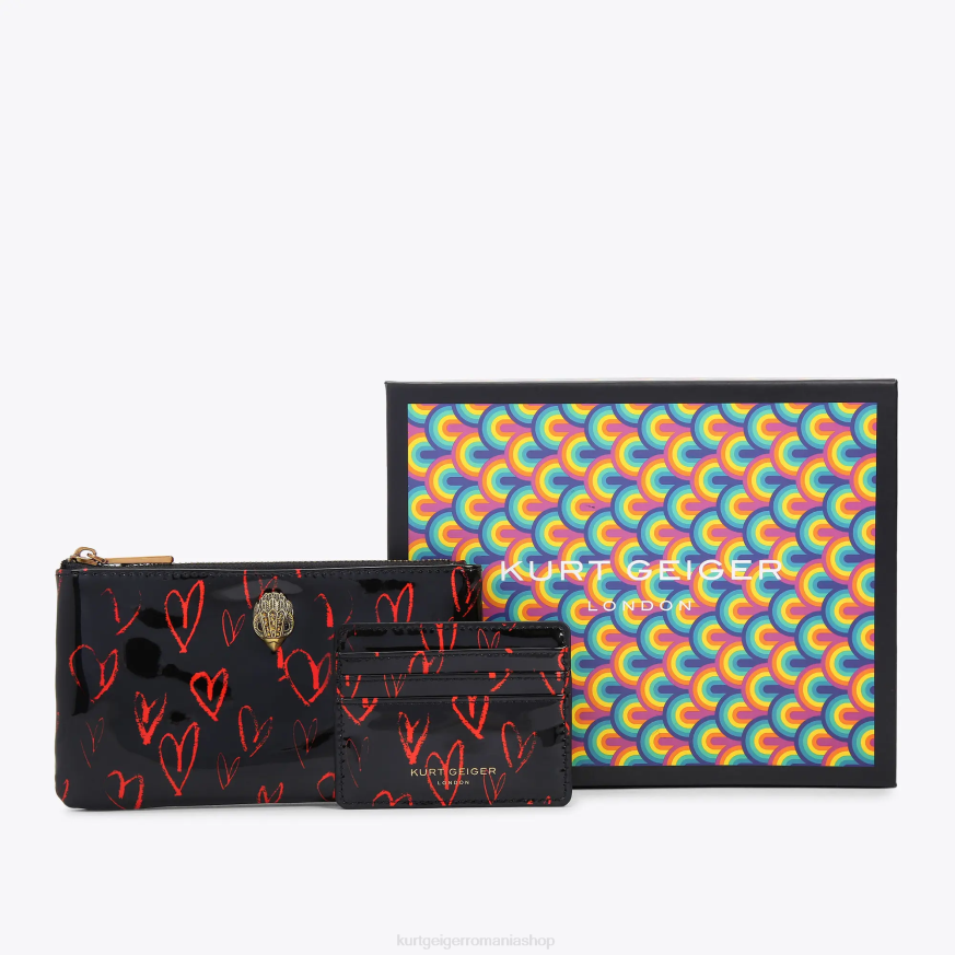 femei negru roșu Kurt Geiger set cadou husă london eagle N02B499 | saci