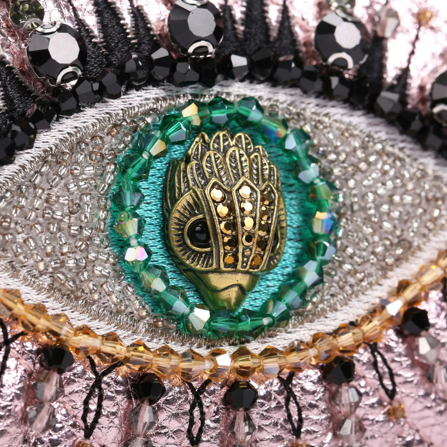 femei roz pal Kurt Geiger london kensington lanț portofel ochi N02B110 | saci